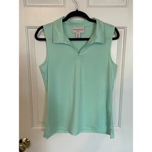 Tommy Bahama Golf Medium Womens Sleeveless Polo Seafoam Green UPF 50 Stretch